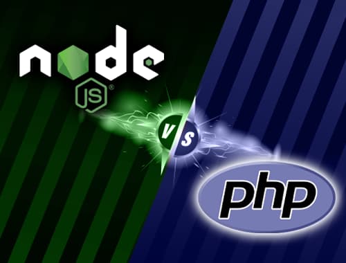 Node JS vs PHP graphic