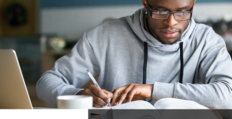 Male studying