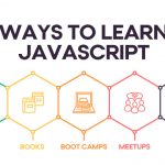 Graphic listing the five best ways to learn JavaScript