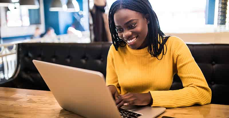 Woman on a laptop