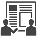 icon of two people reviewing a document