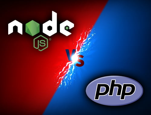 Node vs. PHP graphic