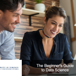 Man and woman using data analytics